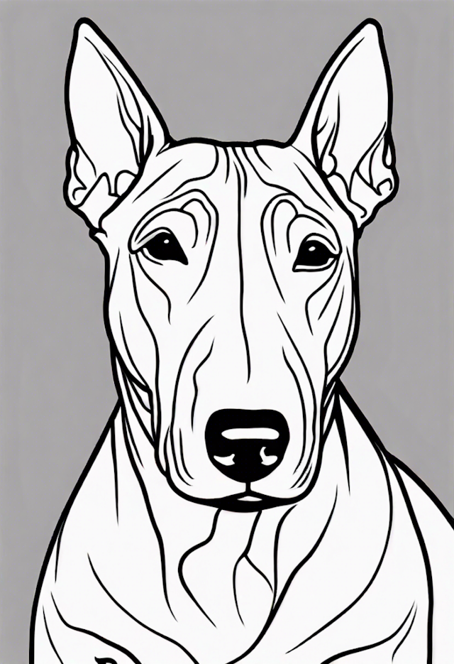 A coloring page of Bull Terrier Coloring Fun