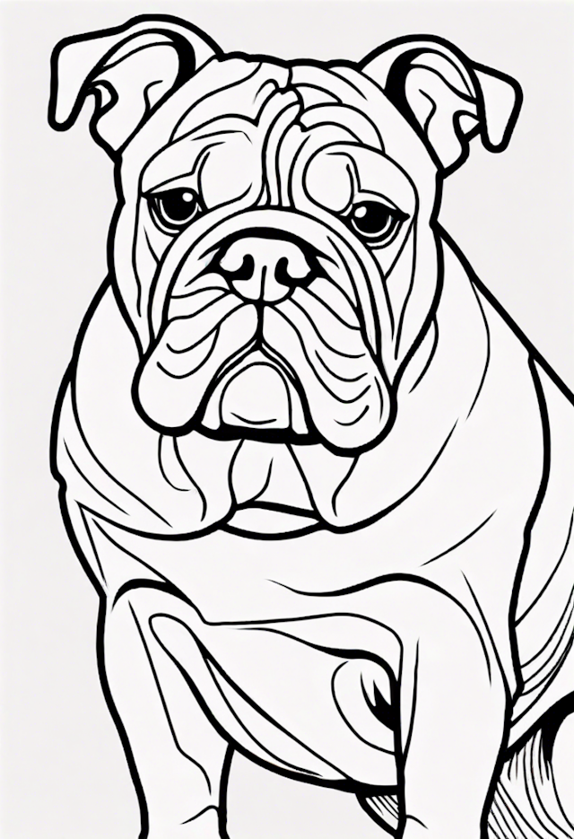 A coloring page of Bulldog Buddy Coloring Page
