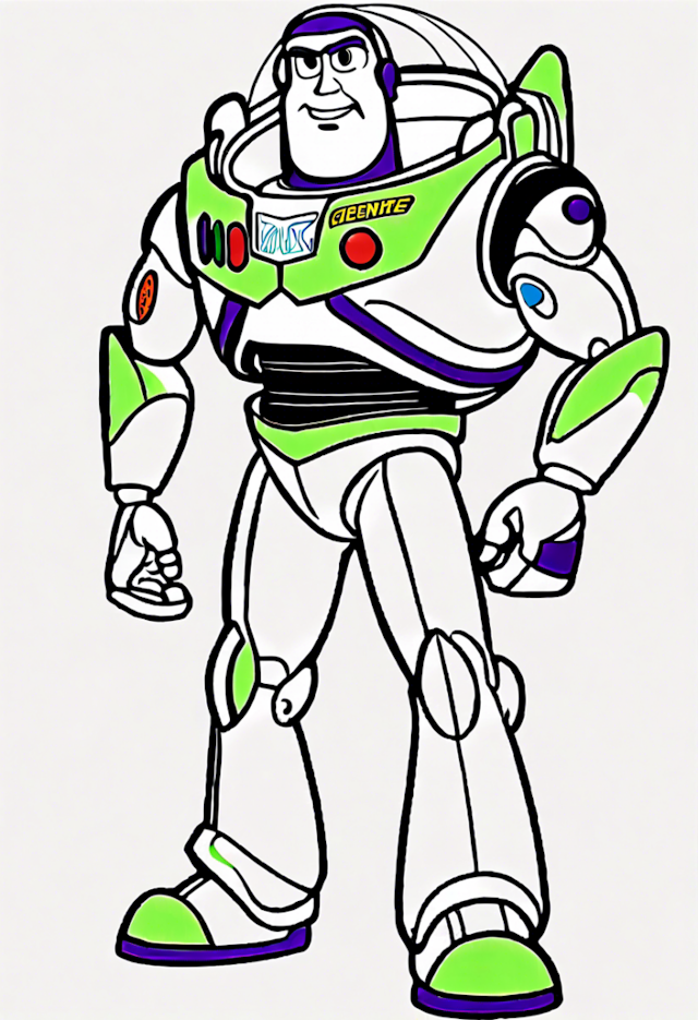 A coloring page of Buzz Lightyear Adventure Coloring Page