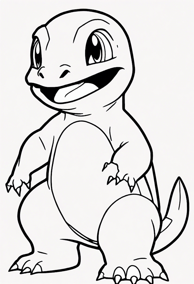 Charmander’s Playful Adventure Coloring Page