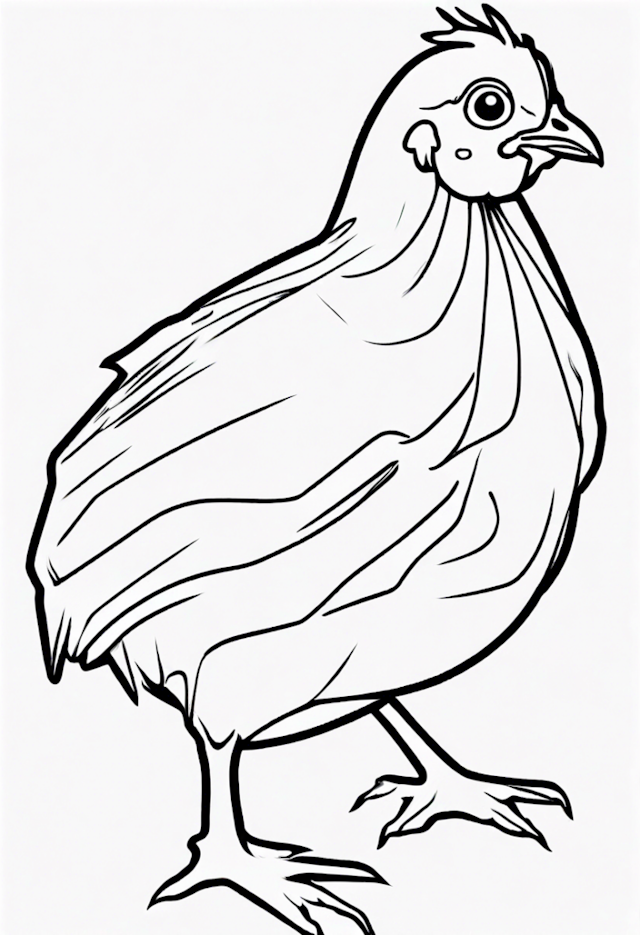 A coloring page of Chicken Coloring Fun