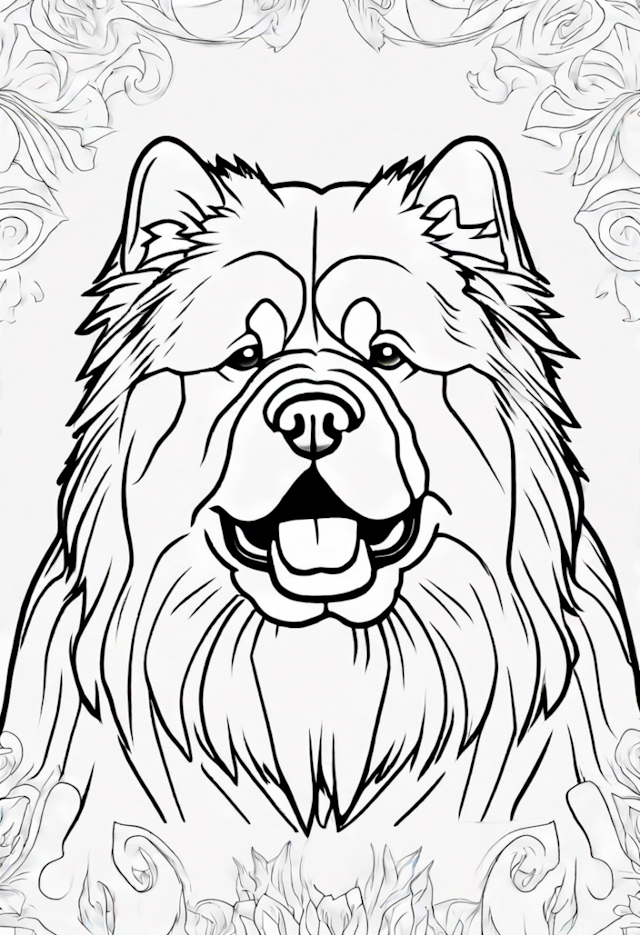 A coloring page of Chow Chow Charm: A Delightful Coloring Adventure