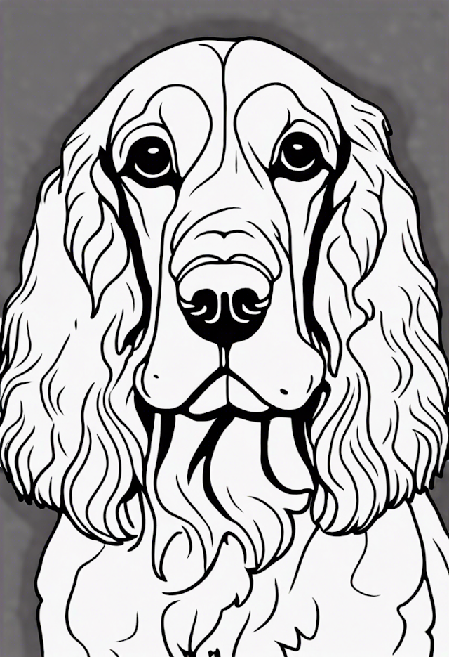 A coloring page of Cocker Spaniel Coloring Page