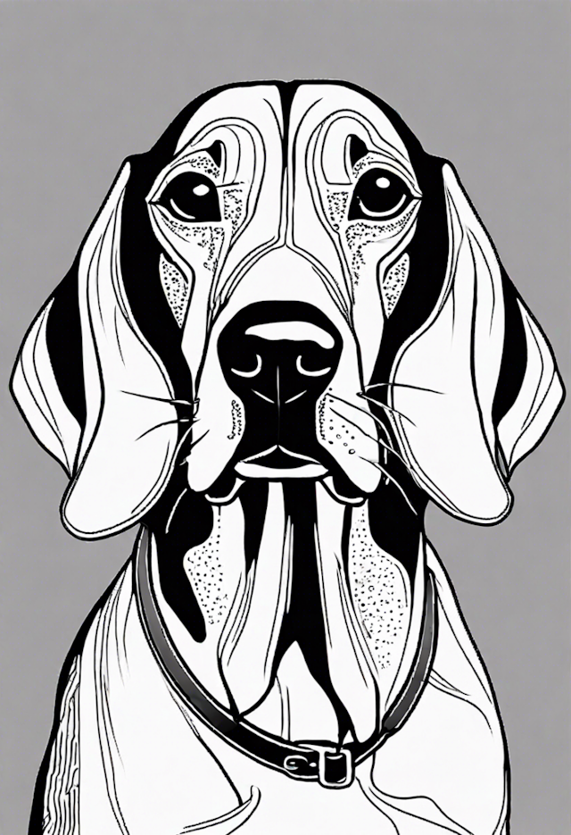 A coloring page of Big-Eared Dog Coloring Page
