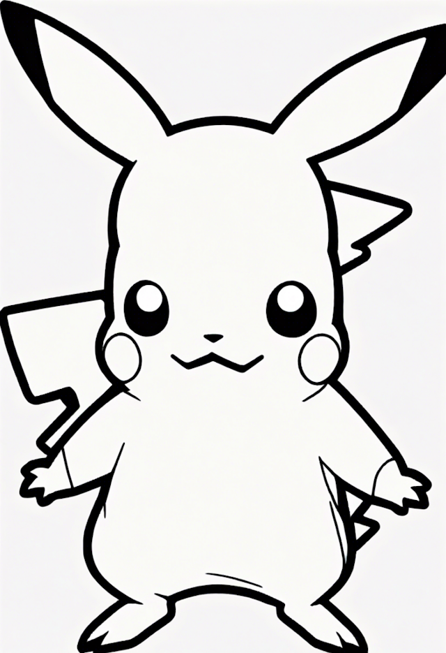 A coloring page of Pikachu Coloring Fun