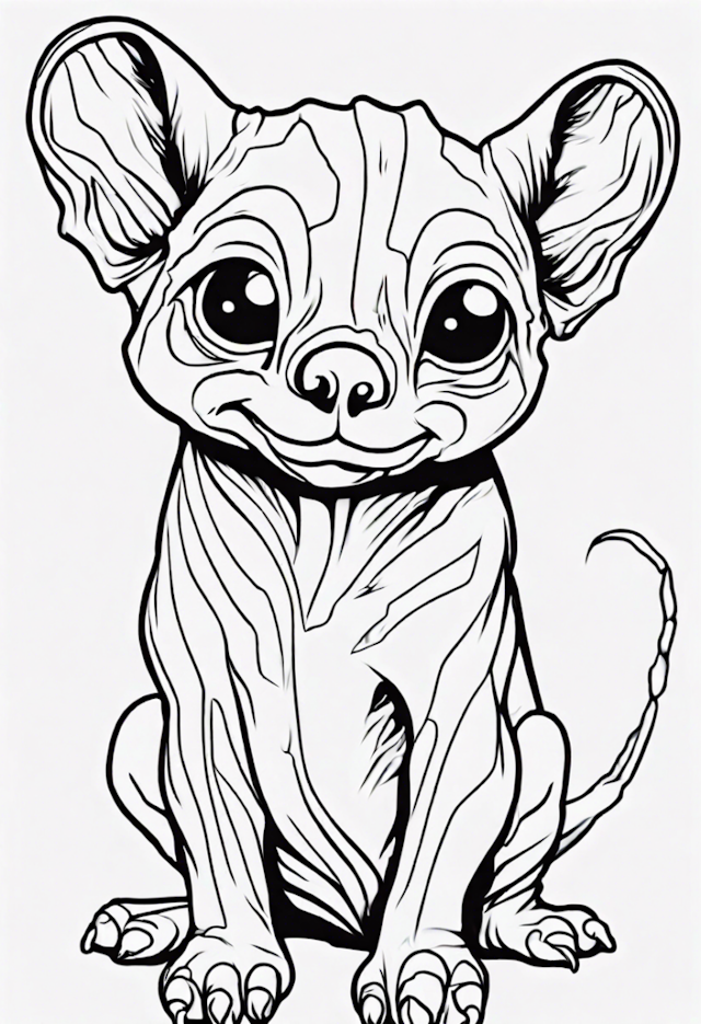 A coloring page of Adorable Baby Creature Coloring Page