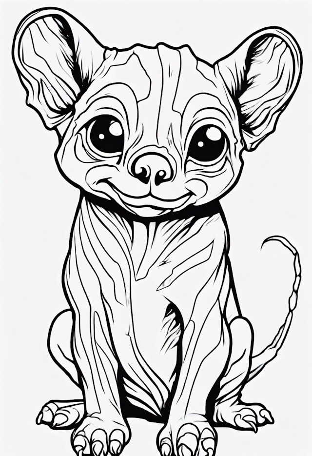 Adorable Baby Creature Coloring Page