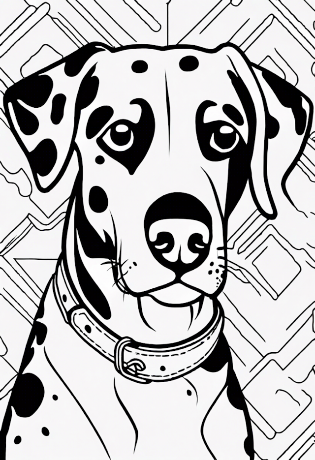 A coloring page of Dalmatian Dog Delight Coloring Page