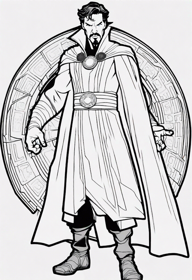 A coloring page of Doctor Strange: Master of the Mystic Arts Coloring Page
