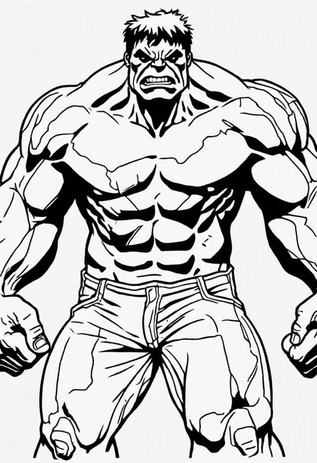 A coloring page of Hulk Ready for Action Coloring Page