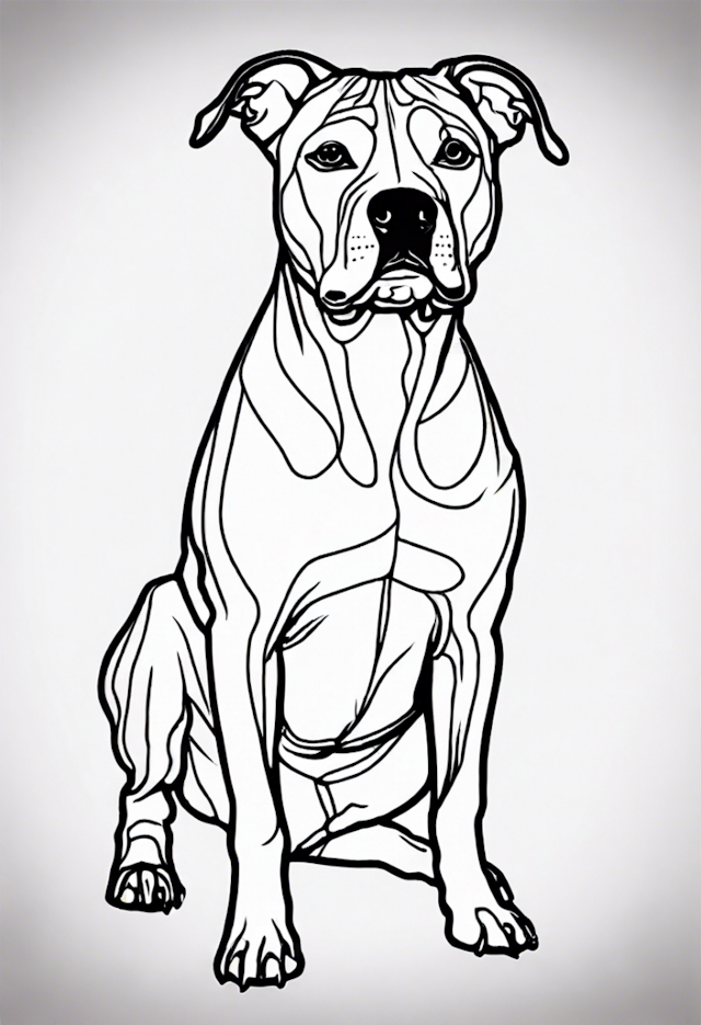 A coloring page of Loyal Canine Companion Coloring Page