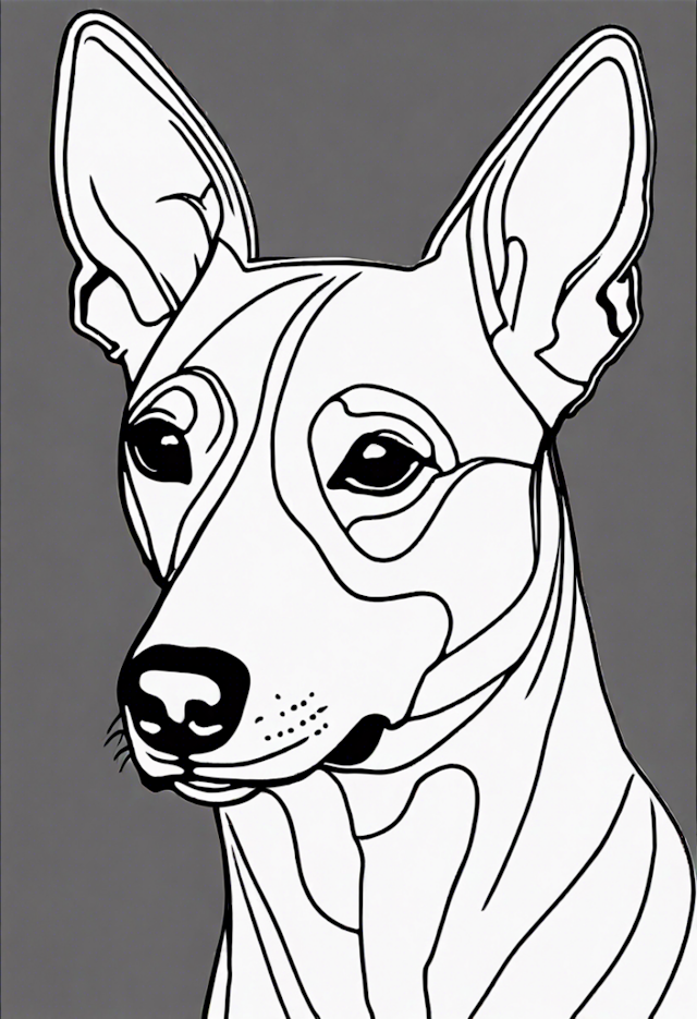 A coloring page of Majestic Dog Portrait Coloring Page