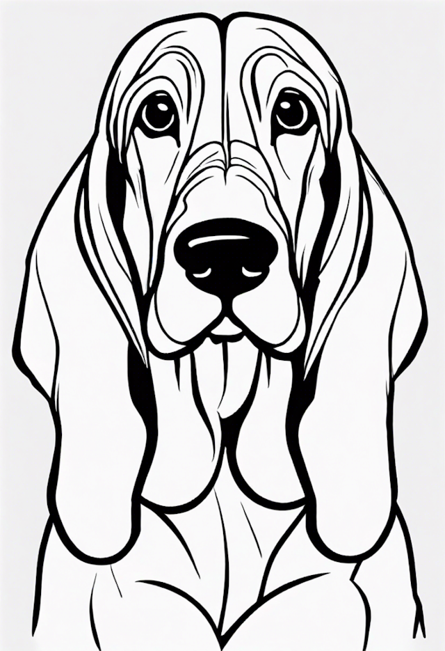 A coloring page of Basset Hound Coloring Fun
