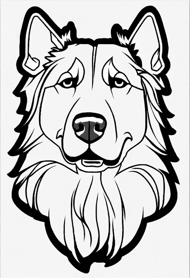 A coloring page of German Shepherd Coloring Page