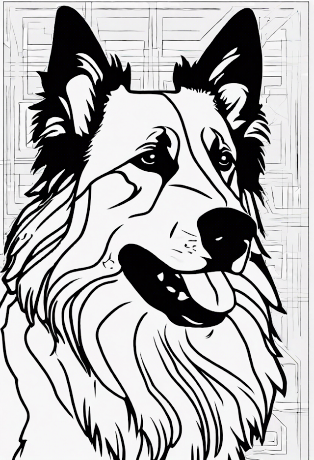 A coloring page of Heroic German Shepherd Coloring Page