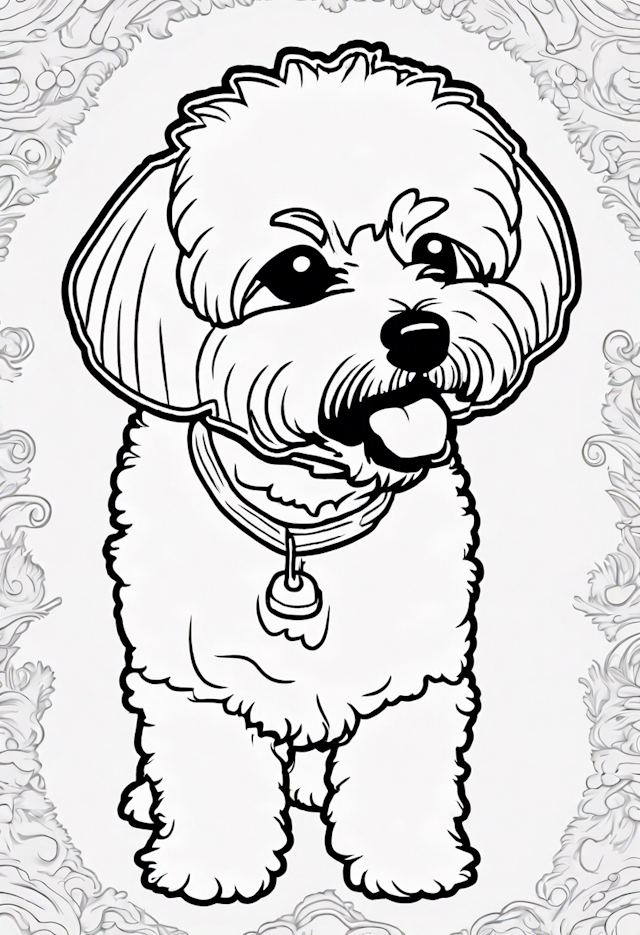 Fluffy the Adorable Puppy Coloring Page