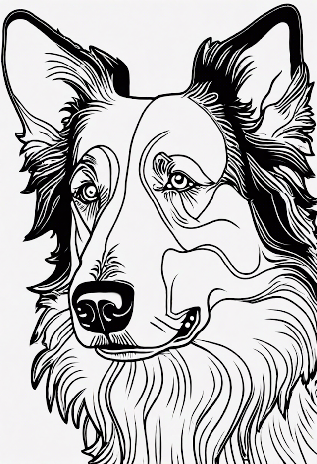 A coloring page of Border Collie Coloring Fun