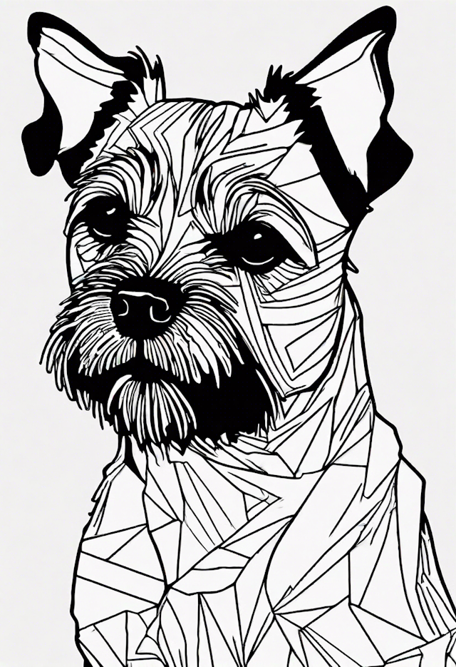 Geometric Terrier Coloring Page