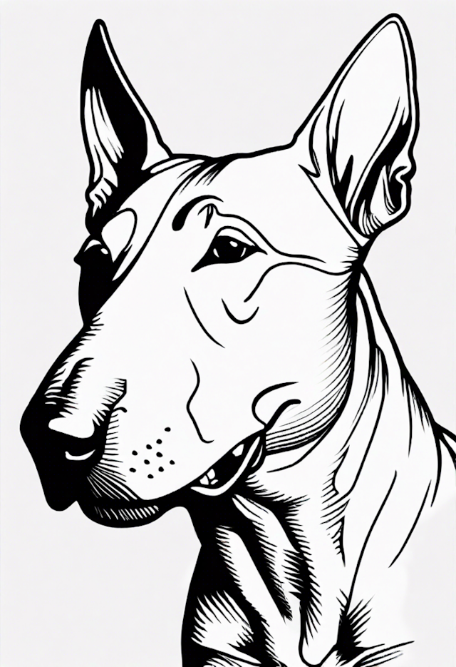 A coloring page of Bull Terrier Coloring Page