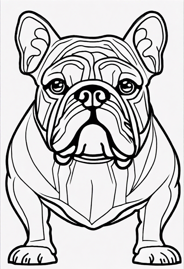A coloring page of French Bulldog Coloring Fun