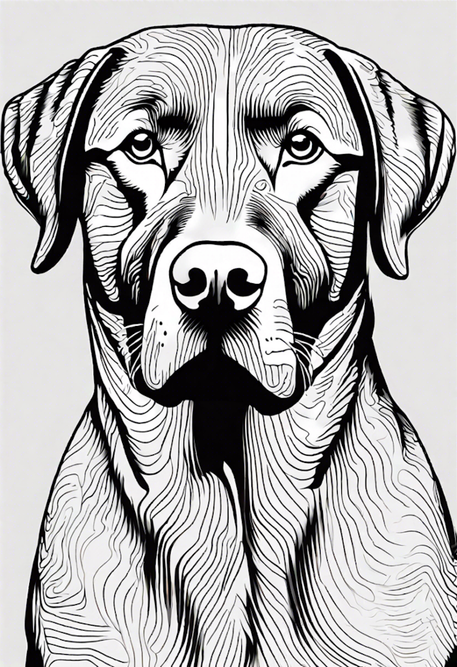 A coloring page of Loyal Labrador Coloring Page