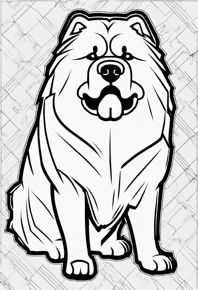A coloring page of Charming Chow Chow Coloring Fun