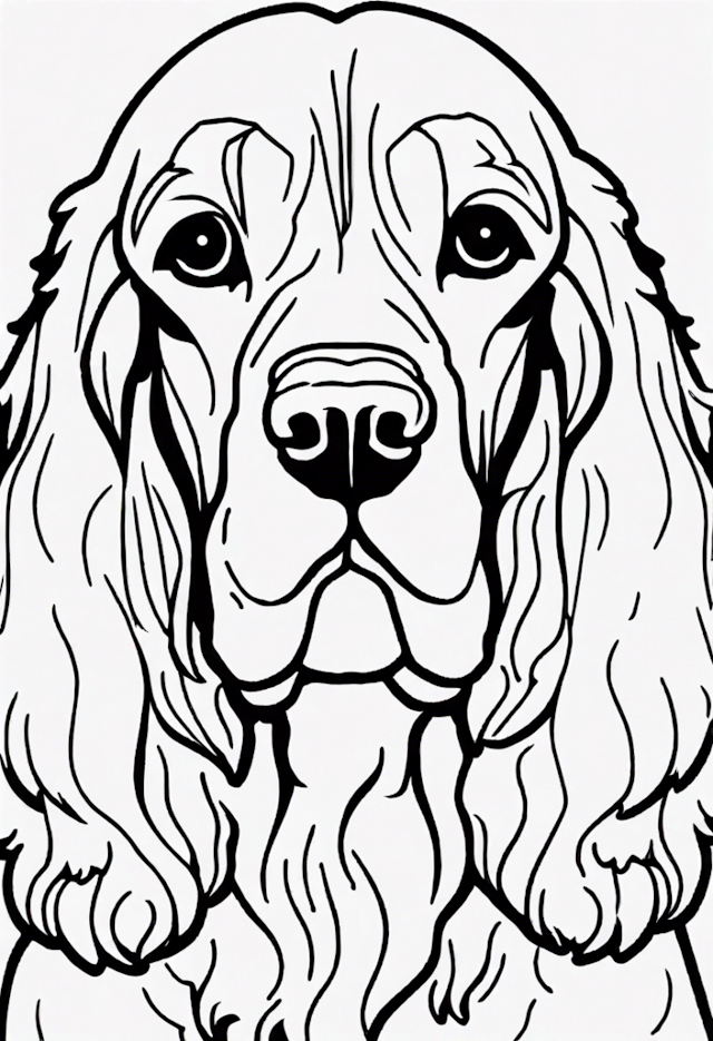A coloring page of Cocker Spaniel Coloring Page