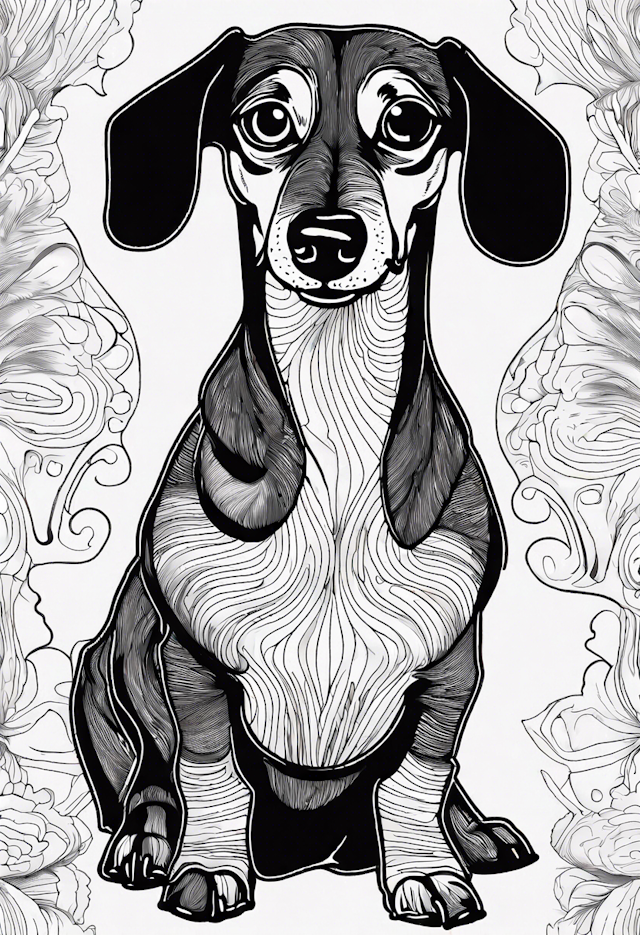 Dachshund Delight Coloring Page
