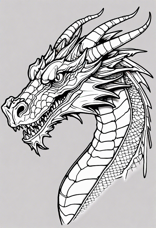 Ferocious Dragon Coloring Page