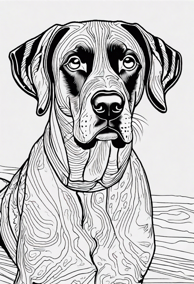 A coloring page of Loyal Canine Friend Coloring Page
