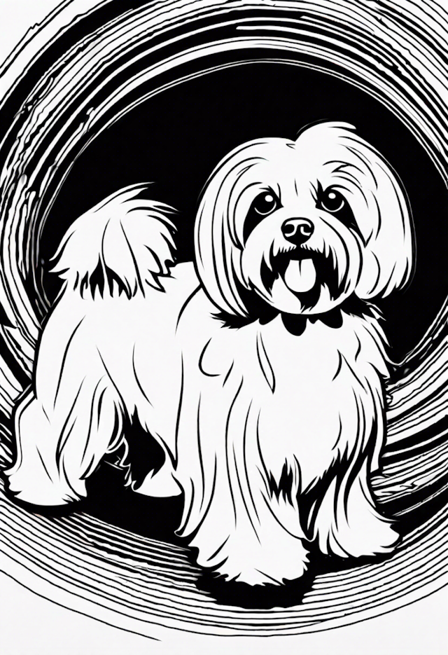 A coloring page of Playful Puppy Coloring Page