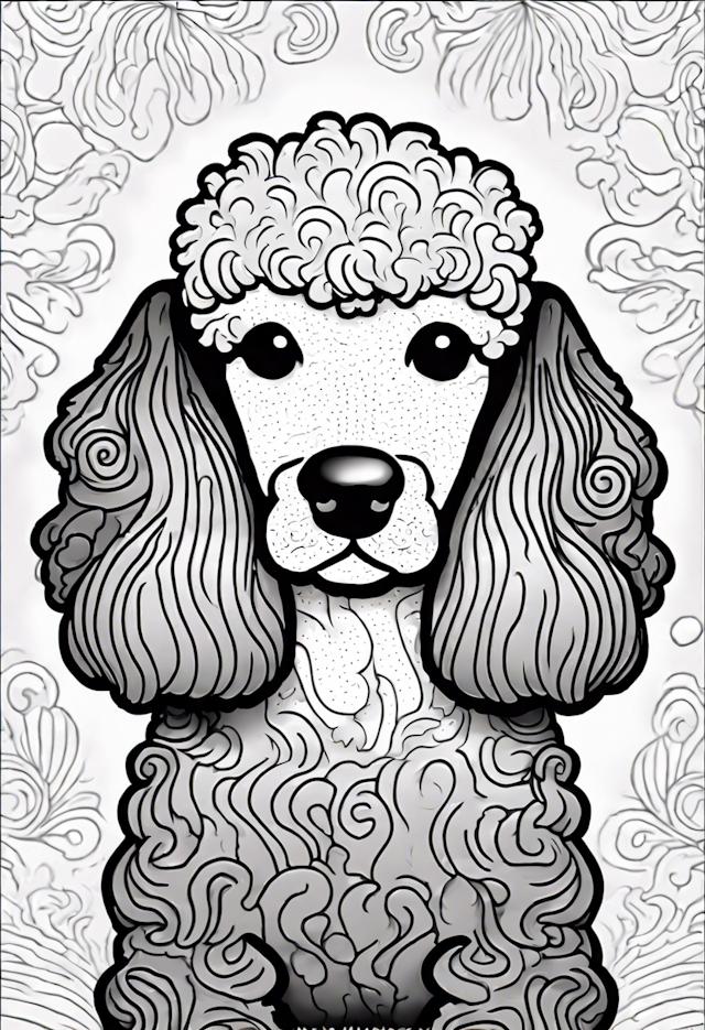 Adorable Poodle Coloring Page