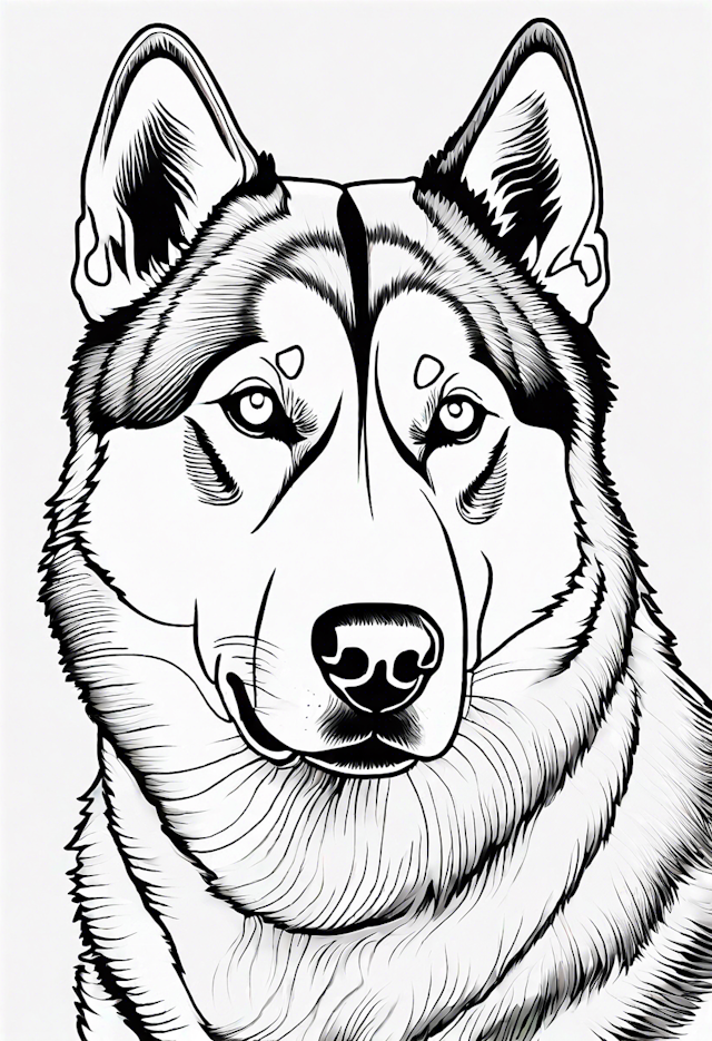 Majestic Husky Coloring Page