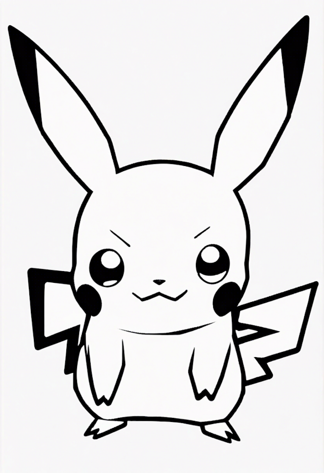 A coloring page of Pikachu Coloring Fun for Kids