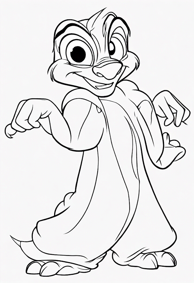 Timon in a Playful Pose Coloring Page