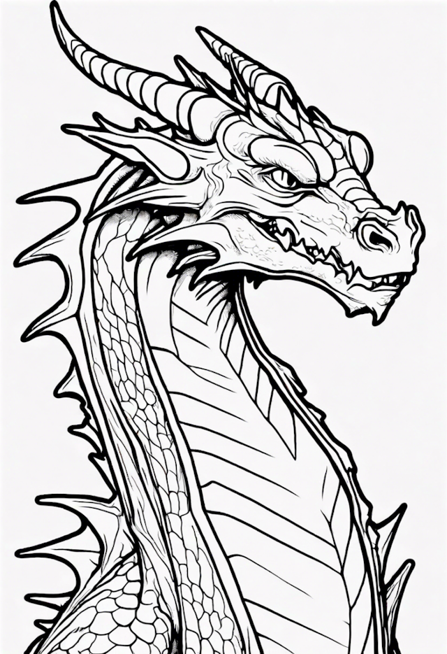 A coloring page of Dragon Majesty Coloring Page