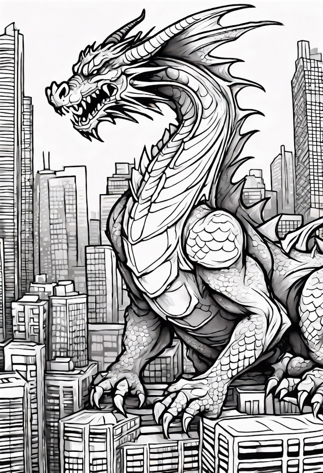 Dragon in the City Coloring Adventure