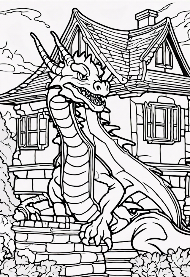 Dragon Guarding the Enchanted Cottage