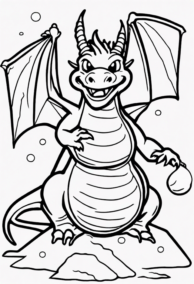 A coloring page of Dragon’s Magical Quest Coloring Page