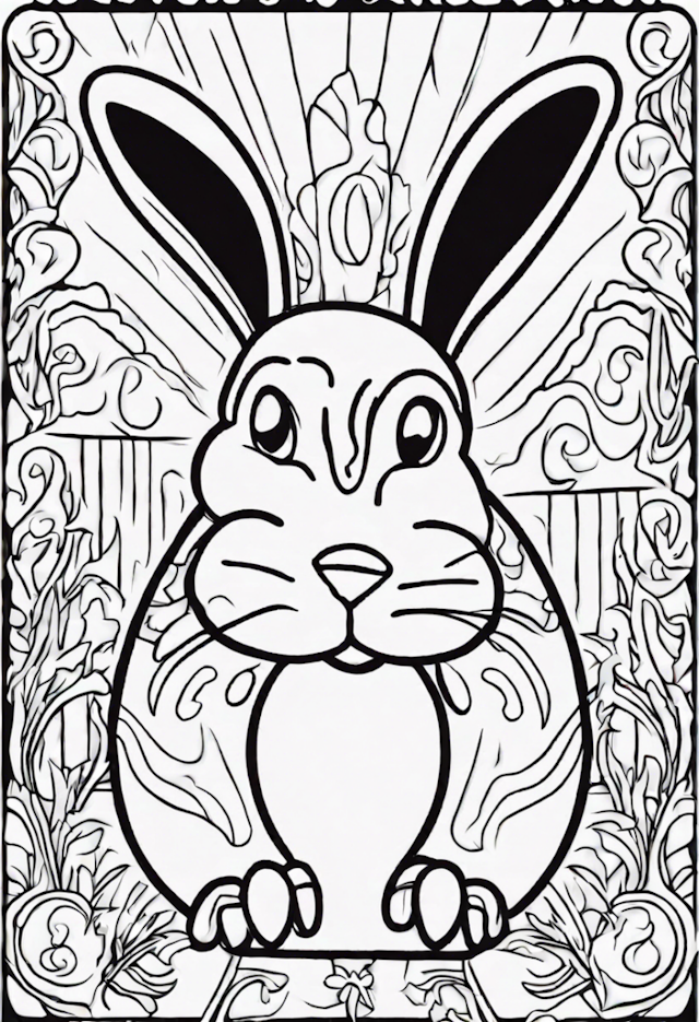 A coloring page of Bunny Radiance Coloring Adventure