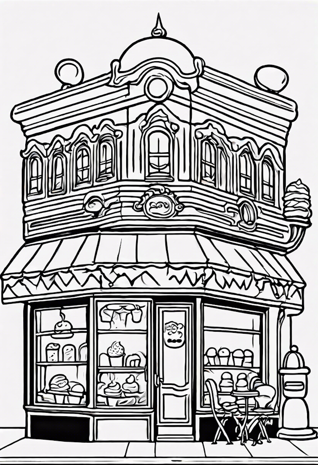 Delightful Bakery Shop Coloring Page