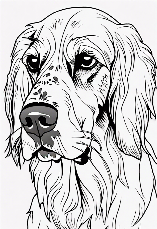 A coloring page of Gentle Golden Retriever Coloring Page