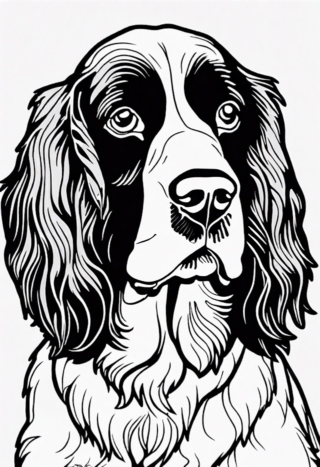 Spaniel Puppy Coloring Page.