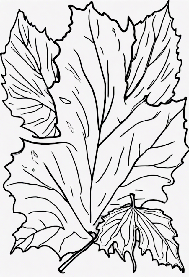 A coloring page of Autumn Leaves Coloring Page