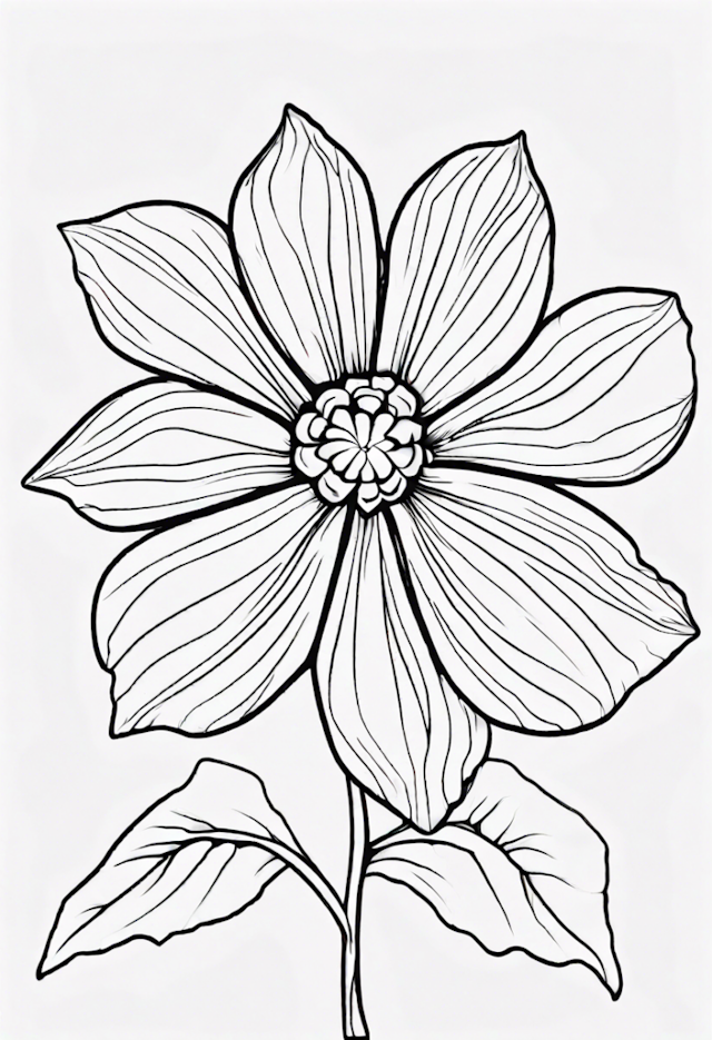 A coloring page of Dazzling Flower Blossom Coloring Page