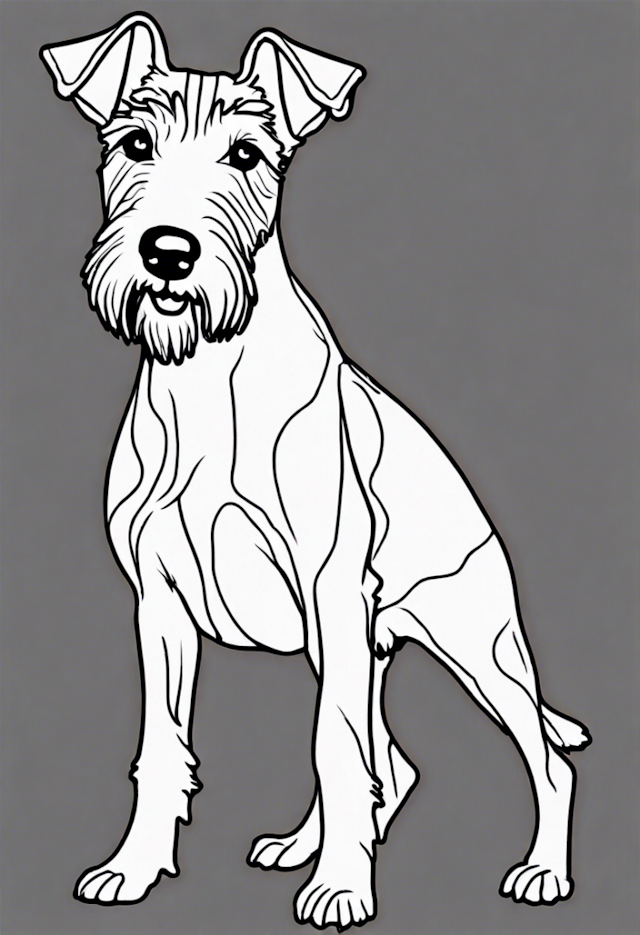 A coloring page of Adorable Schnauzer Coloring Page
