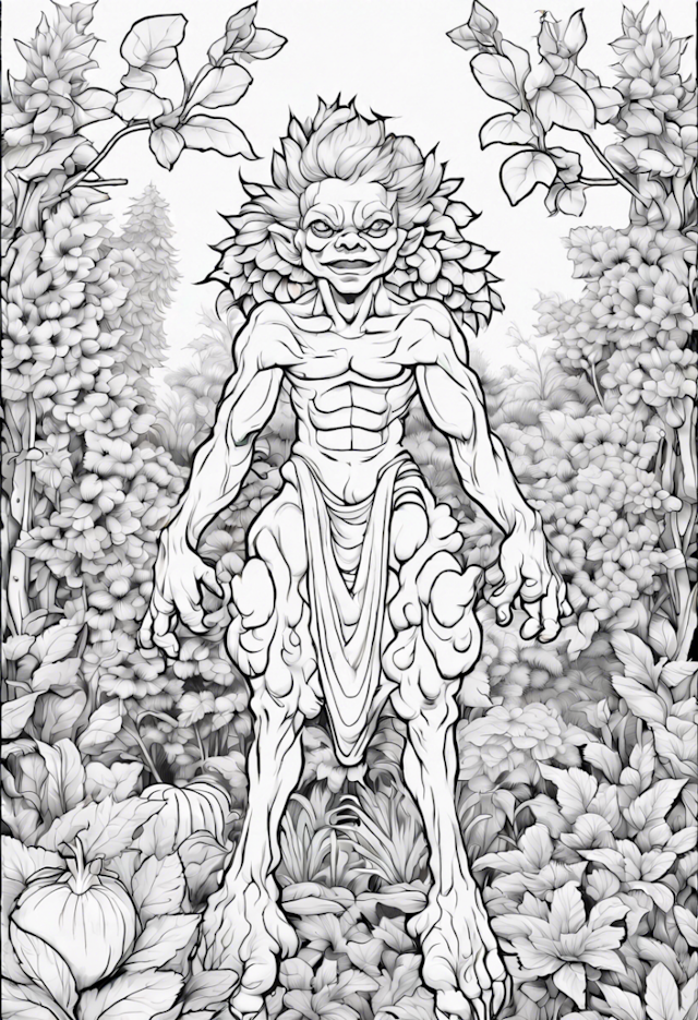 A coloring page of Forest Guardian Creature Coloring Page