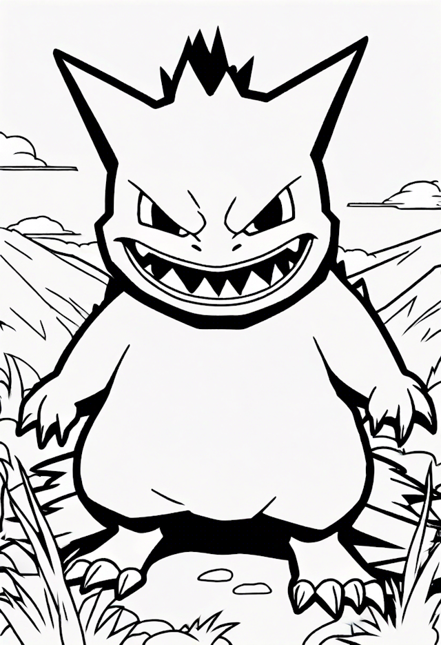 Gengar in the Wild: A Spooky Coloring Adventure