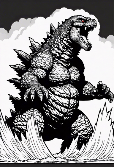 Godzilla's Epic Roar Coloring Page | ColorBliss