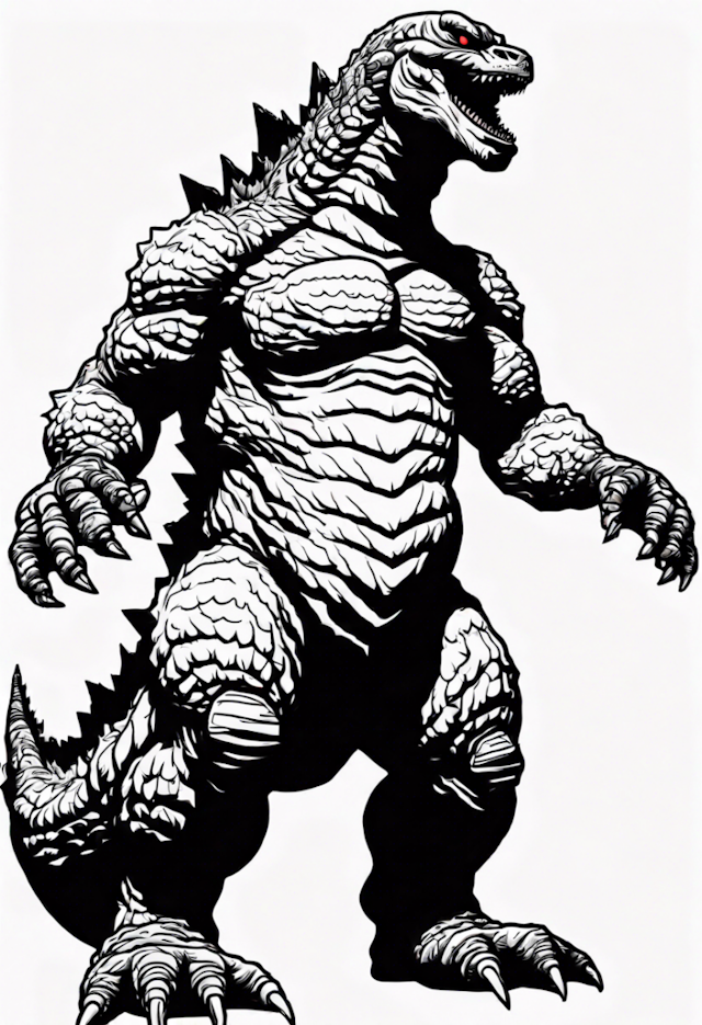 A coloring page of Godzilla: The King of Monsters Coloring Page